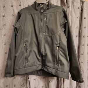 BERNE Softshell Jacket Women Large Black Zippered Pocket Fleece Lined Outdoor